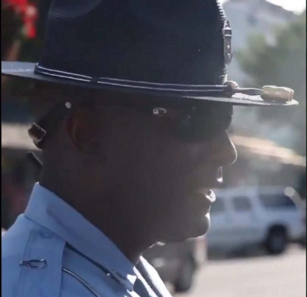 Black State Trooper Refusesd to Kneel